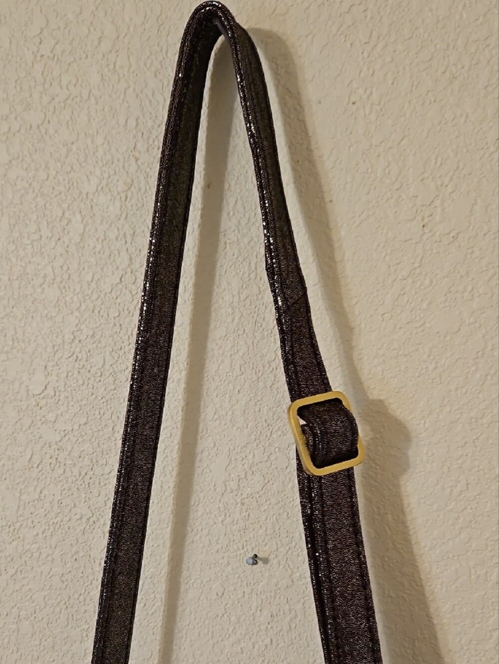 Hobo Metallic Brown Leather Hobo Bag with Brass Accents and Detachable Strap. - Picture 3 of 9